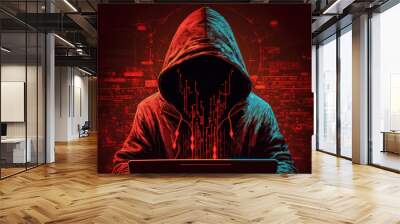 Offensive security hacking and penetration testing conceptual illustration. Wall mural