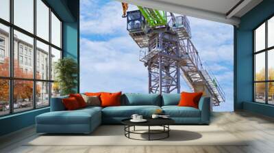 construction crane at blue sky background Wall mural