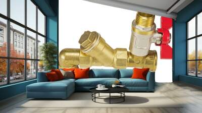 plumbing fittings on a white Wall mural