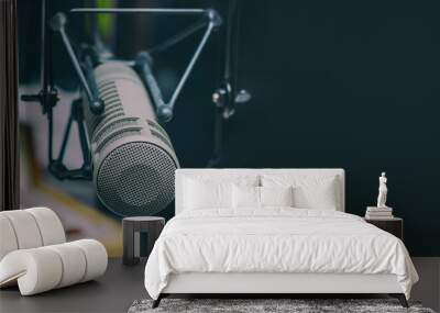 Professional microphone and sound mixer banner background Wall mural