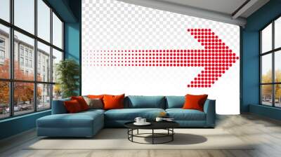 Arrow red dotted vector icon in right direction Wall mural