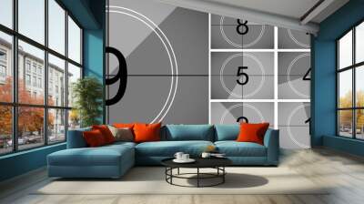 Movie countdown retro vector cinema screen Wall mural