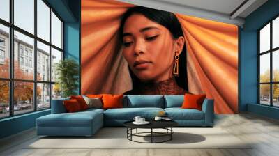 Fashion portrait of asian woman Wall mural