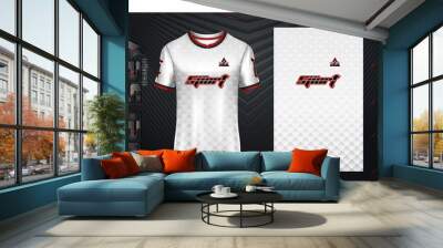 Sport jersey t-shirt. Soccer jersey mockup for football club. Sport pattern fabric textile. Sport background texture pattern Wall mural