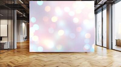 Pink blue pastel bokeh blur pattern. Wonderful holiday soft background. Wall mural