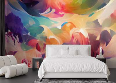 Abstract vibrant and colorful concept art Wall mural