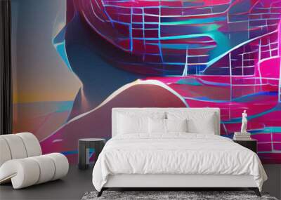 Abstract vibrant and colorful concept art Wall mural