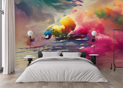 Abstract vibrant and colorful concept art Wall mural