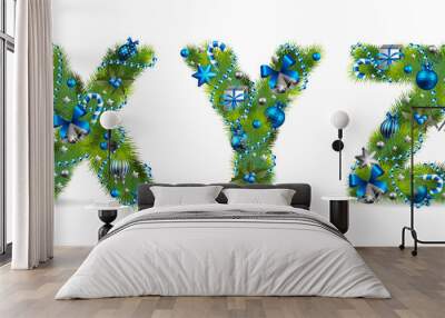 christmas tree font Wall mural