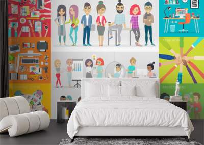 Creative team set. Wall mural