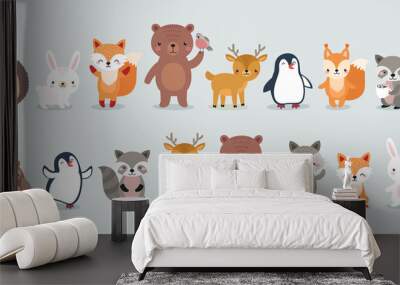 woodland characters Wall mural