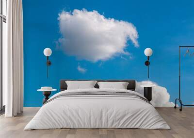 Blue sky background with tiny clouds. Blue sky background with clouds. The vast blue sky and clouds sky. Wall mural