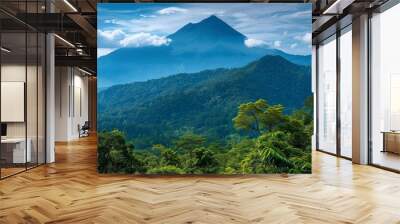 Pemandangan Gunung dengan Kabut Wall mural