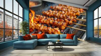 The Beauty of Flavor in Chicken Satay  Wall mural