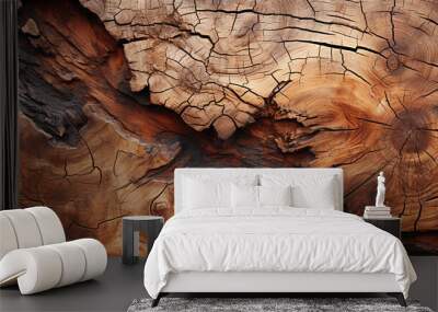 The texture of bark on an ancient tree becomes a work of art when viewed up close Wall mural