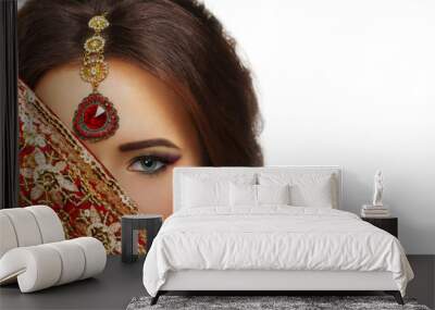 beautiful hindu woman model Wall mural