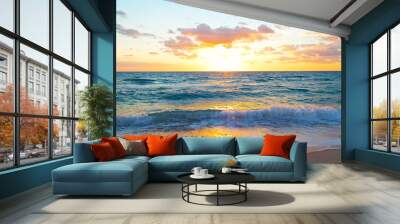 Sunrise over the ocean in Miami Beach, Florida. Wall mural