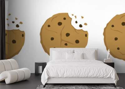 Cookies icon vector illustration isolated. Set cookie biscuit icon vector design Wall mural