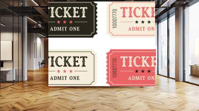 Set of colored tickets Wall mural