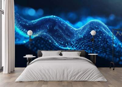 A background with blue and green tones, resembling a binary code wave. Wall mural