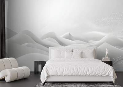 A futuristic, high-tech background with network lines will lead to a digital connectivity concept. A 3D rendering of the concept is shown. Wall mural