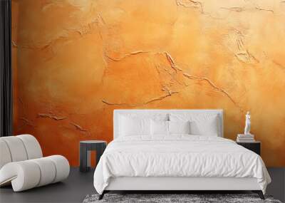 An abstract orange grunge background texture on a cement orange background Wall mural