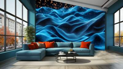 An information visualization concept made up of high tech futuristic particles on an abstract background. Three-dimensional rendering. Wall mural