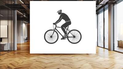 BIKE: Silhouette of a Determined Rider in Motion Wall mural