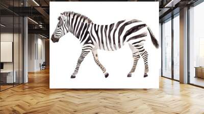 Colorful watercolor zebra, soft brushstrokes. Wall mural