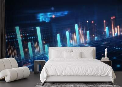 Data network for cloud computing, conceptual illustration Wall mural