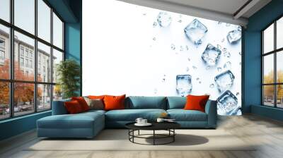 Different shapes of transparent ice cubes Wall mural