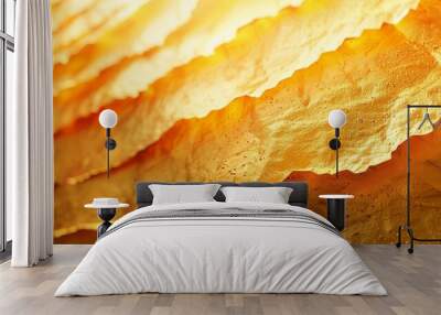 Gold color modulation behind banner in paper gold Wall mural