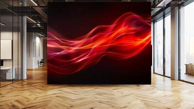 Graphite-like high speed red lines on dark background. Red dynamic for banner or background Wall mural