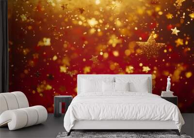 Holiday background. Bright festive backdrop. Christmas and New Year. Wall mural