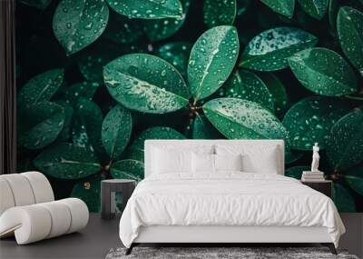 Natural Wallpaper with Plants. Botanical Background. Wall mural