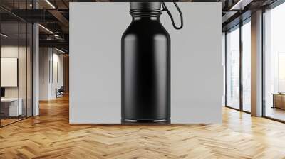 Shiny aluminum sipper bottle for mockups and templates. 3d model illustration. Wall mural