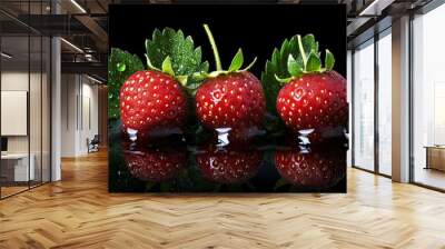 Simple, yet elegant, highlighting the vibrant color and texture of a strawberry. Wall mural