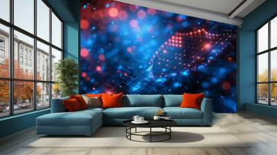 Symbol for protecting cyber data and privacy. Modern security technology innovation concept background. Wall mural