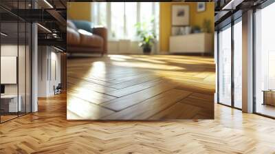 The best flooring made from oiled oak with a fine texture, quality carpentry, and creative engineering Wall mural