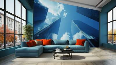 The financial district in modern office buildings. Wall mural