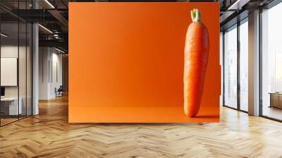 The orange color of a carrot is highlighted on a bright, colorful background. Wall mural