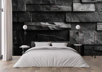 This is an urban abstract stone tile wallpaper that is a gray wall background with copy space on it. Wall mural