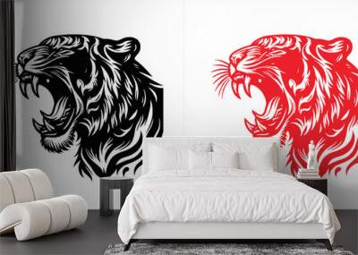 simple minimalist tiger head wild animal logo vector illustration template design	
 Wall mural