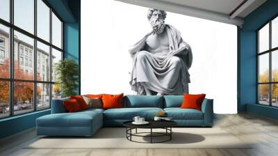 Stoic marble statue isolate on transparant background Wall mural