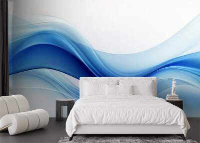 Ethereal blue abstract wave of light, generative AI Wall mural