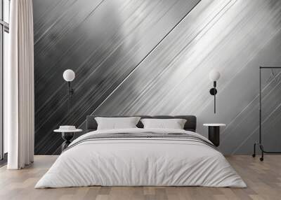 Sleek and modern abstract grey metal background design, Generative AI Wall mural