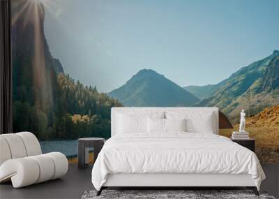 camping tent in the mountains Wall mural