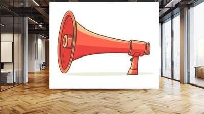 A red megaphone is a classic symbol of announcements and attention-getting. Wall mural