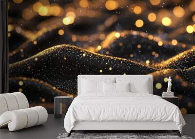 An abstract luxury black and gold background with geometric shapes Wall mural