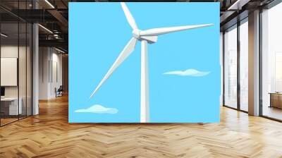 An illustration of alternative energy sources. A windmill is depicted as well as a modern flat background. Wall mural